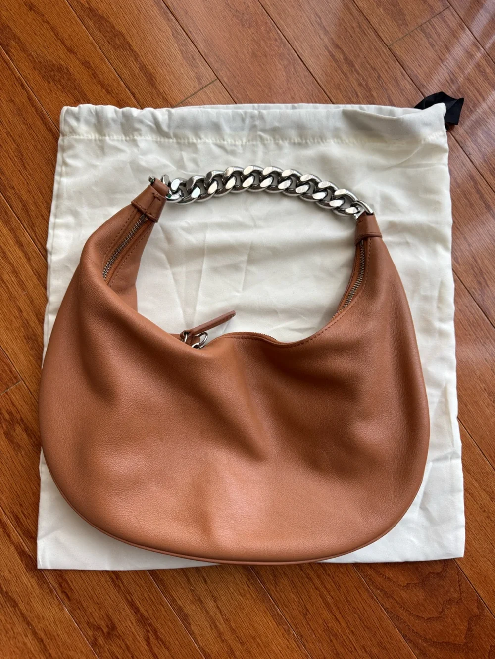 STAUD Sasha Chain Hobo Bag Tawny